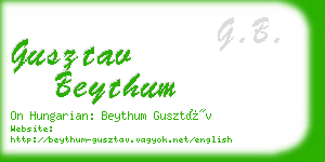gusztav beythum business card
